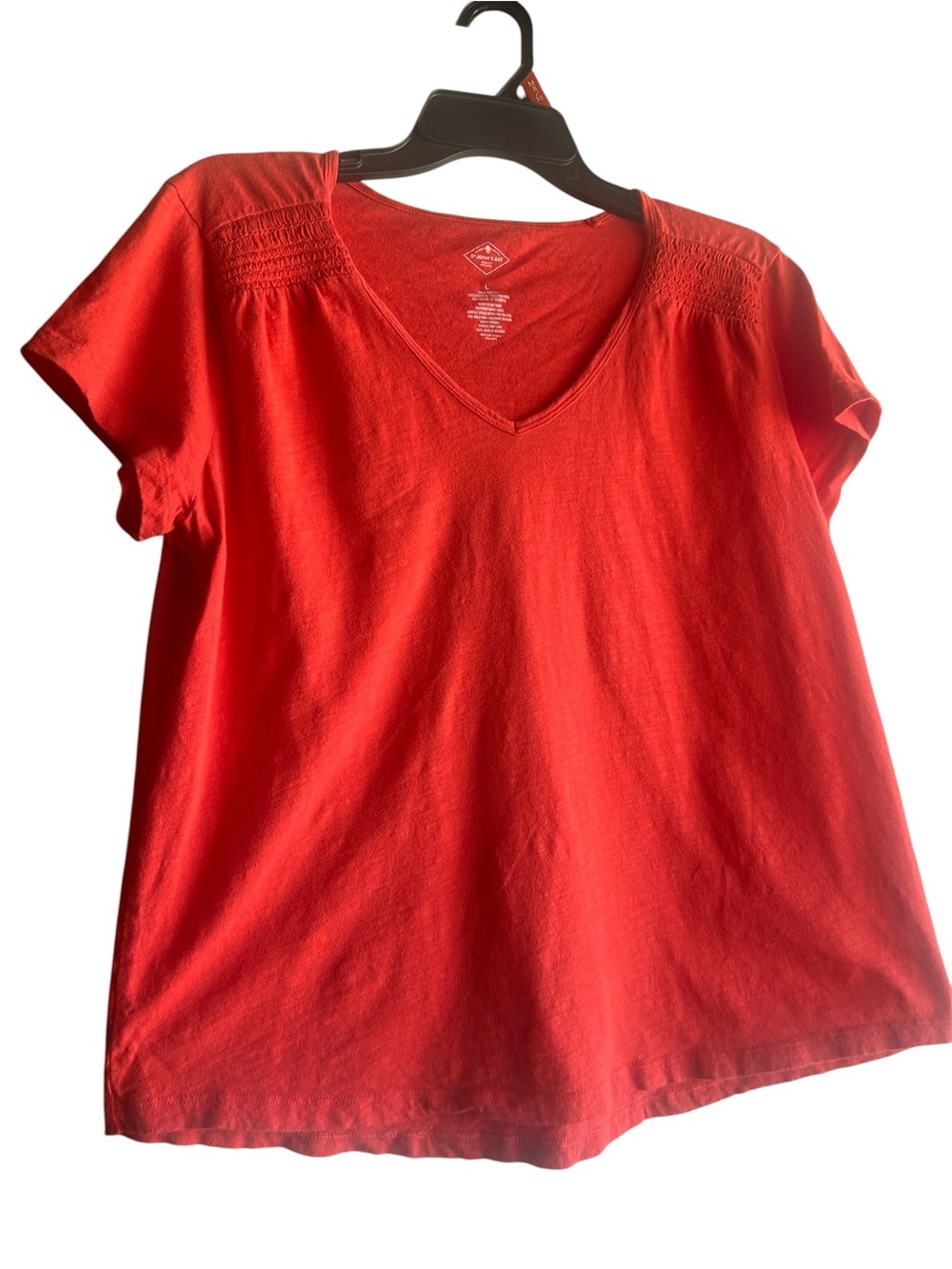 St. John's Bay V-Neck Short Sleeve Tee - Bright Red